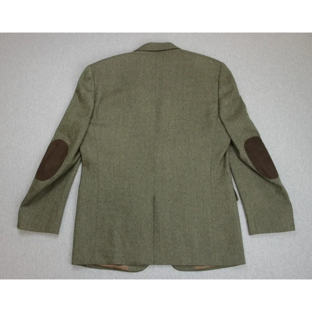 Lauren‎ Ralph Lauren Blazer 40R Herringbone 100% Wool Sports Jacket Elbow Patch